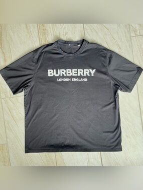Burberry London England Logo T-Shirt Dark Gray Graphic Tee XXXL